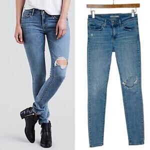 Levi’s 711 Skinny Jeans Medium Wash Mid Rise Size 25